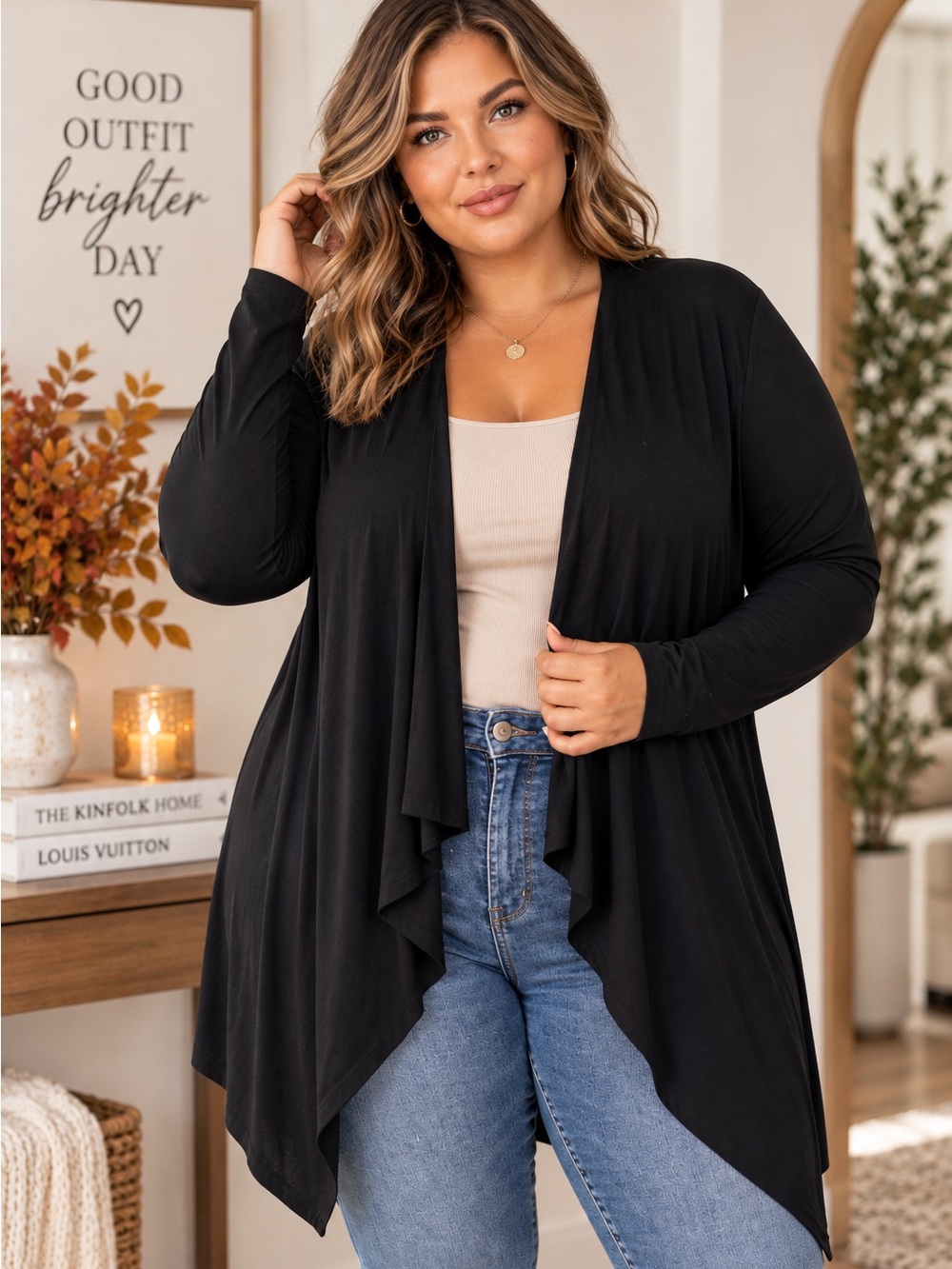Torrid Super Soft Black Drape Front Cardigan Size 3 3X